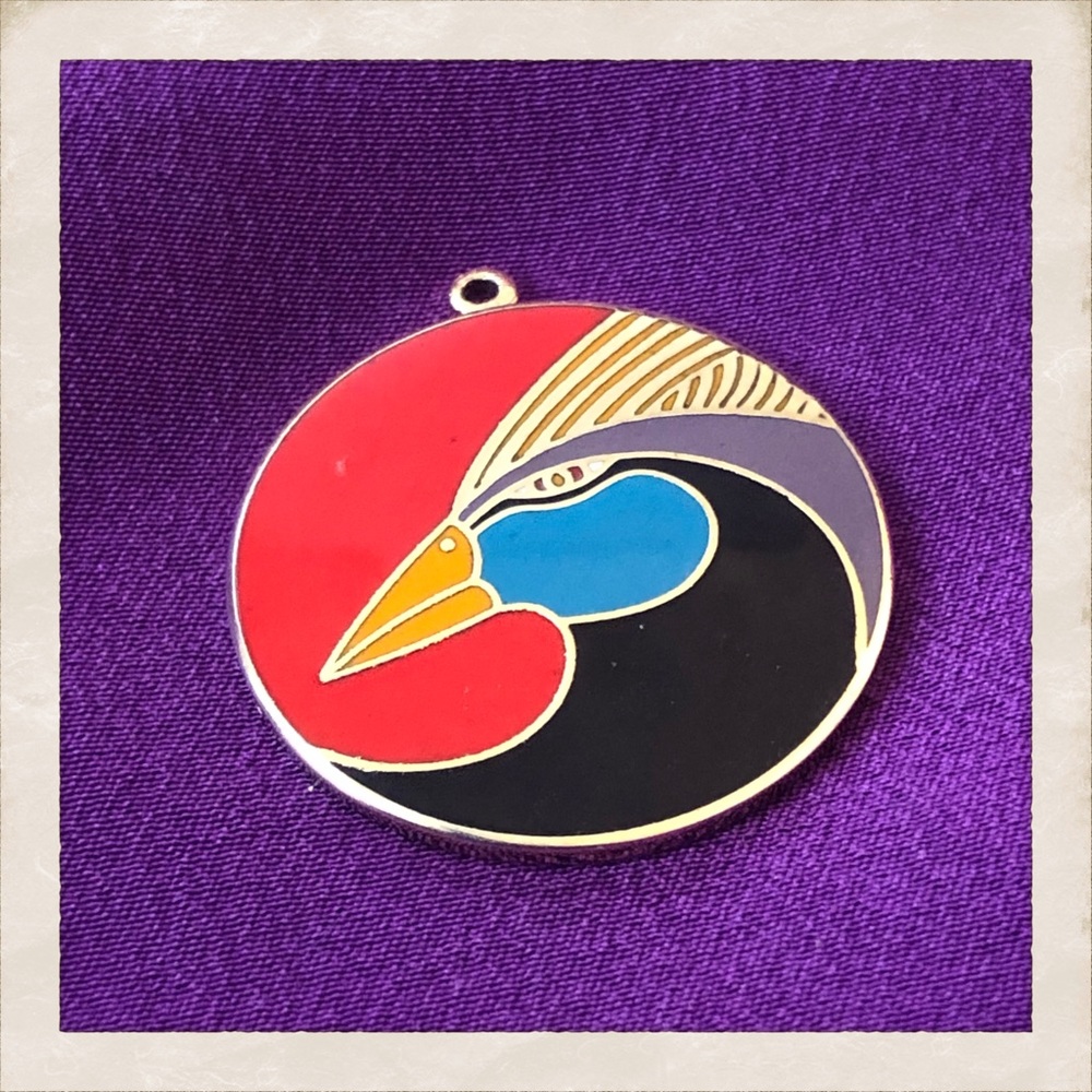 ⚡️sold⚡️ Laurel Burch Harlequin Bird Pendan - Picture 2 of 3